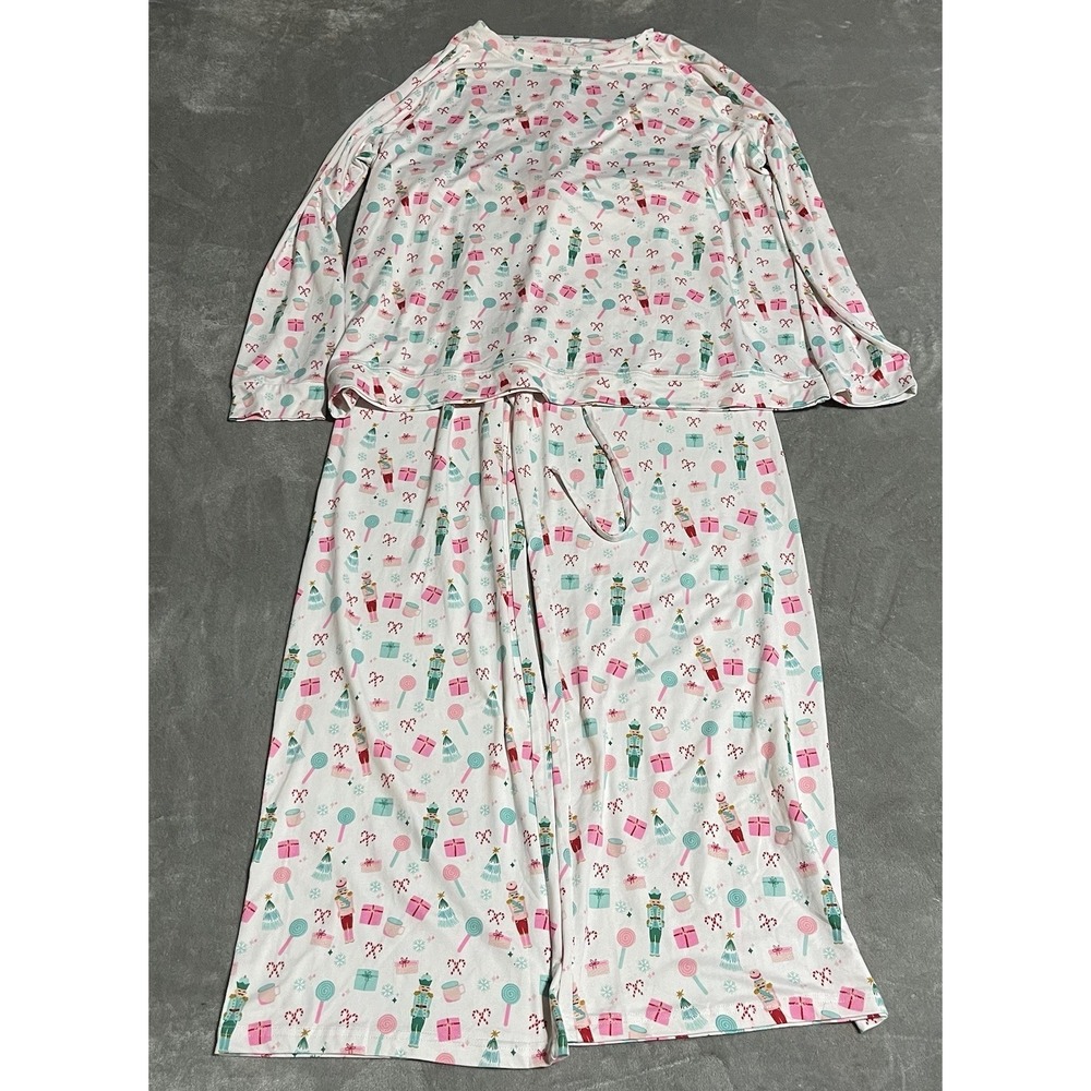 Mary Square Nutcracker Holiday Pajama Set Womens Large Cozy Stretch